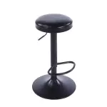 Banqueta Retro Redonda Ecocuero Negr