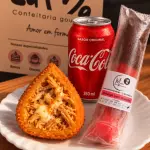 1 SALGADO + 1 COCA LATA + 1 DINDIN