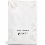 Bolsa de papel estam blanca mujer
