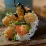 Temaki de camarão empanado