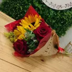 Buquê girassol e rosa