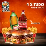 4 X.TUDO + FRITAS + REFRI 2L