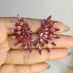Aros con piedreria rosa