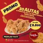 20 Alitas + papas fritas