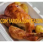 Meio Frango recheado farofa e bacon