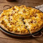 PIZZA DE FRANGO, CHEDDAR E BACON