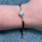 Pulsera de cordon Larimar bola