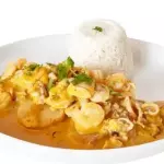 Reineta en salsa camarón