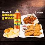 COMBO 6 - BROASTER Y ASADO + GASEOSA 2.5 Lts