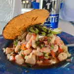 Tostada de camarón
