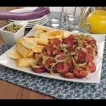 Linguiça Calabresa com Mandioca