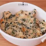 Cubinhos de frango c/espinafre e
