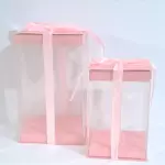 Caja acetato moño grande rosadaRG506