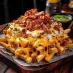 Batata Frita com Cheddar e Bacon