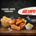 6 ALITAS + PAPAS + ENSALADA