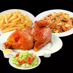 1/2 pollo + porción de papas+ chaufa