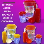 SET JARRAS + VASOS + CUCHARON