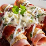 Enchiladas de jamón c/queso manchego