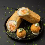 sushi burrito + croquetas