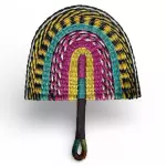 Leque de Palha Trançado à mão
