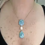 Dije 3 piedras Larimar
