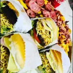 4 x salada fritas  bacon e calabresa