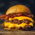 Smash cheddar bacon duplo