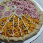 pizza 35 cm. Sabor missarela com calabresa