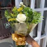 Mini buquê de 1 rosa branca