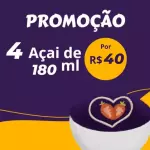 Quatro açaís de 250ml