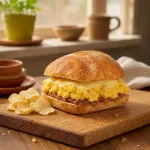 Chapata con huevo y queso