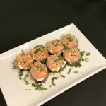 Salmão flambado
