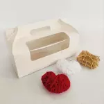 Caja 6 Cupcakes Blanca Con Asas