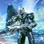 Armadura e rifle Tek