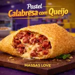 Pastel de Calabresa com queijo