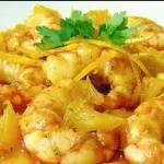 Langostinos con higado de ave