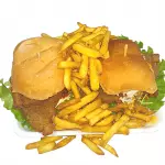 Milanesa Esp. en 2 panes con fritas