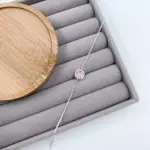 Pulseira Quadrado Cravejado Rosa