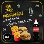 2 BURGER + PAPAS + GASEOSA