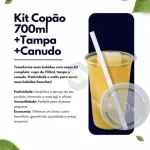 KIT COPO 700ML TAMPA E CANUDO