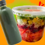 FOCADO (Salada Baby + Suco Detox)