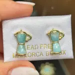 Zarcillos de Greca de Larimar o mixt