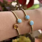 Pulsera Rígida Dos Piedras
