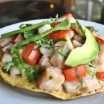 Tostada de  tiritas de Pescado