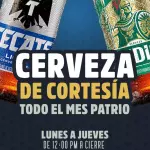CERVEZA DE CORTESÍA EN SEPTIEMBRE