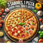 Pizza Salgada com 3 Sabores