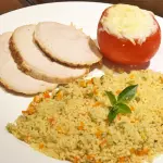 Lombo suino, couscous e tomate