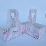 Caja Trendy rosa rayas RG059