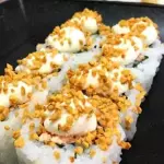 Salmão com alho frito