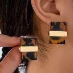 Aros animal print cuadrado